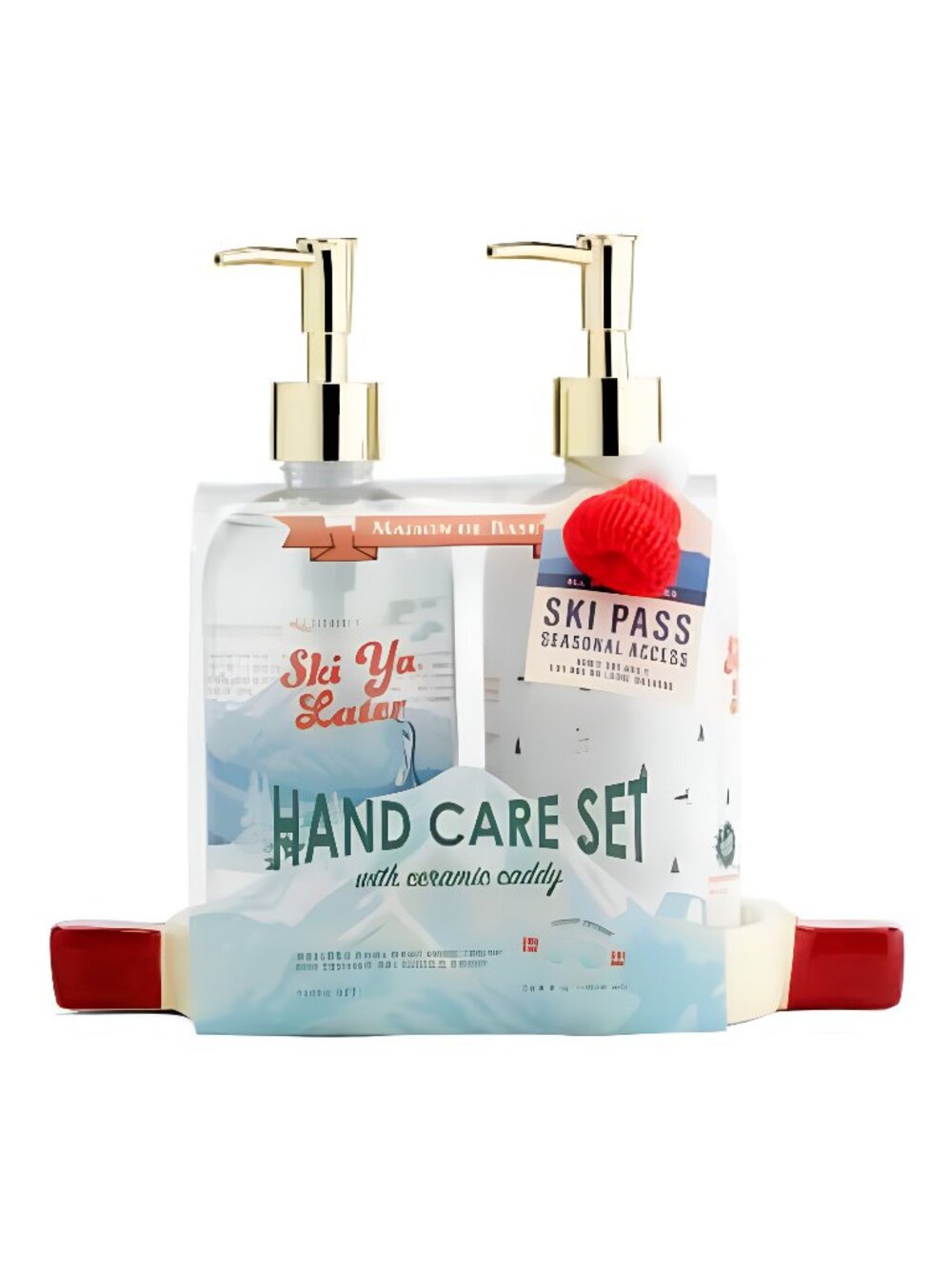 3pc Hand Soap & Hand Cream Set with Ceramic Ski Goggle Caddy by MAISON DE BASE